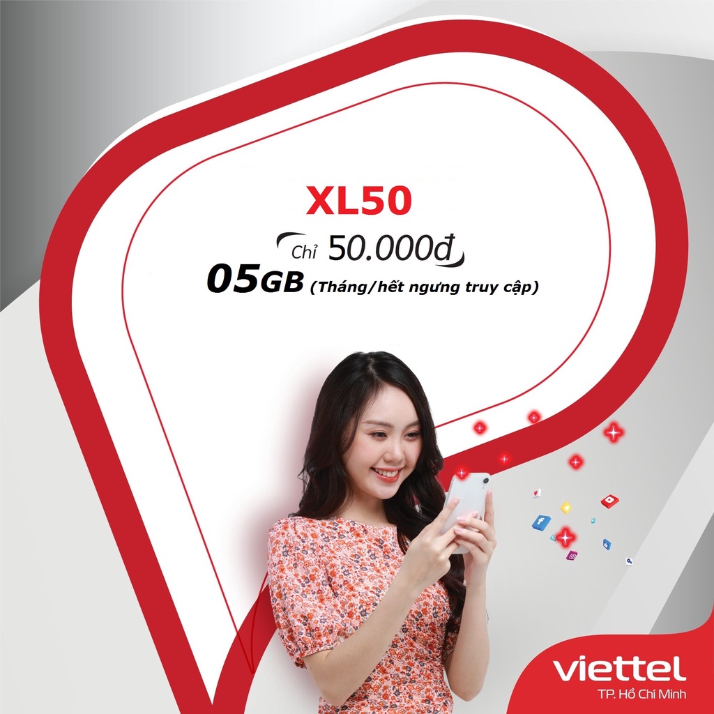 Sim 4G Viettel gói XL50 miễn Phí 5GB tháng | Shopee Việt Nam