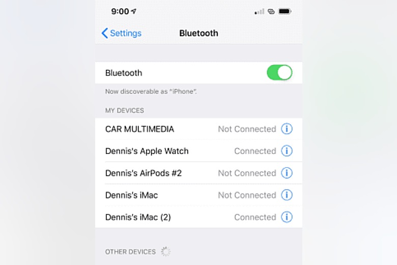 Bước 1: Đầu tiên bạn bật Bluetooth ở điện thoại Iphone của bạn lên . Tại mục Settings -> Bluetooth .