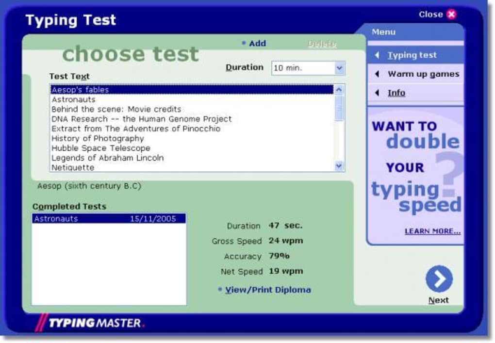 TypingMaster Typing Test - Tải về
