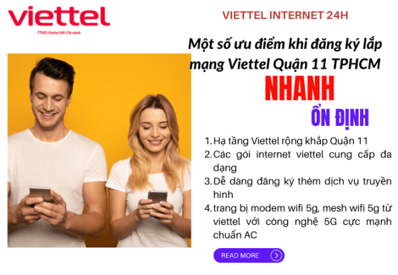 Đăng ký lắp mạng Viettel Quận 11 tphcm⭐Miễn Phí Lắp Đặt 100% - Cáp Quang Fviettel Siêu Tốc