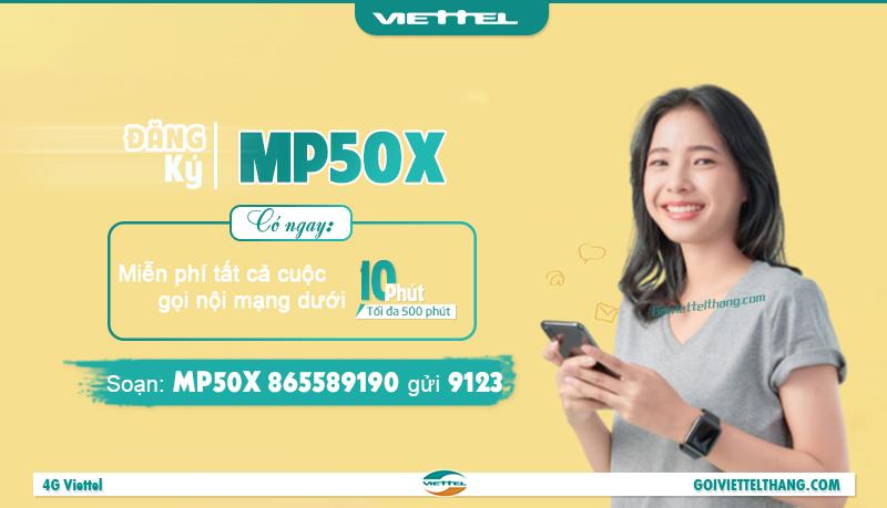 Đăng ký gọi nội mạng Viettel gói cước MP50X tiện lợi 