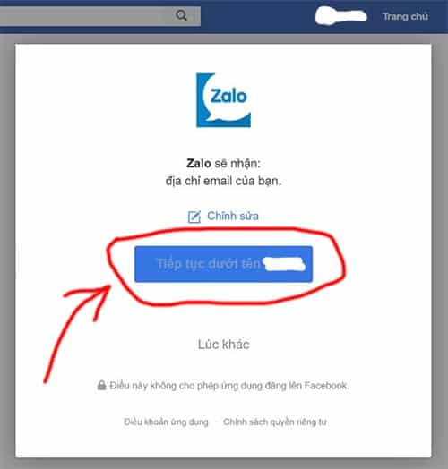 Cách lấy lại mật khẩu Zalo qua Facebook
